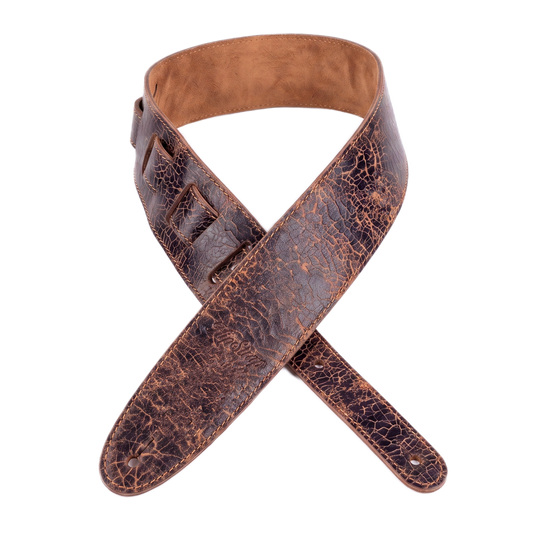 The Classic Strap – Cracked Black Over Tan