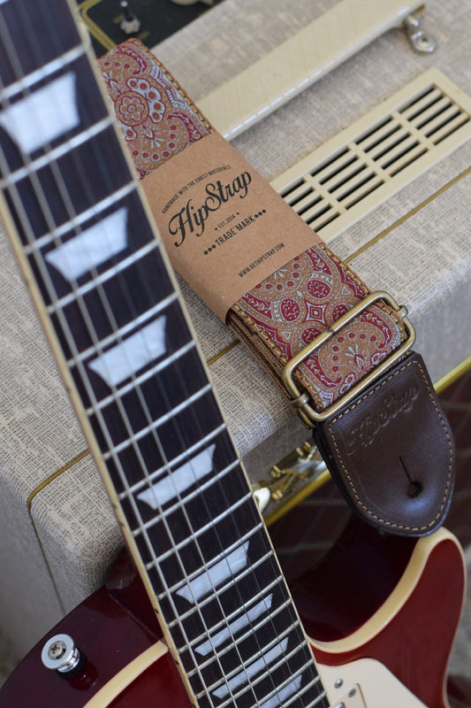 Kashmir Gold Vintage Inspired Guitar Strap