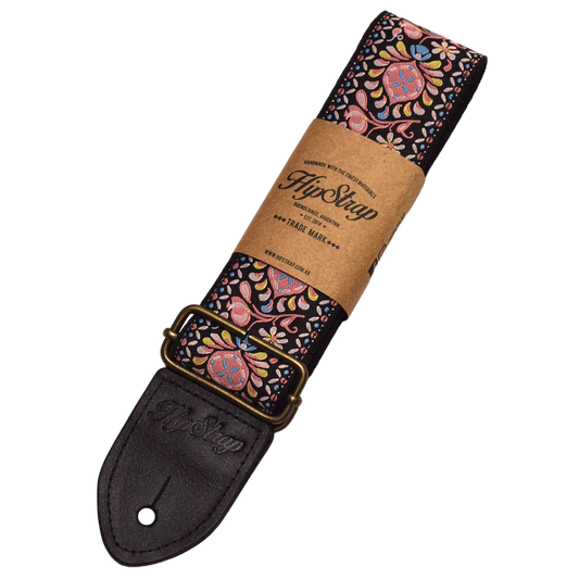 Coral Haze Vintage Inspired Guitar Strap