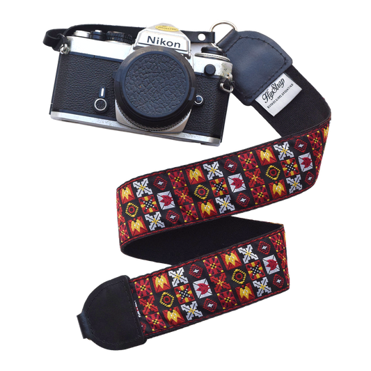 Woodstock Red Vintage Inspired Camera Strap