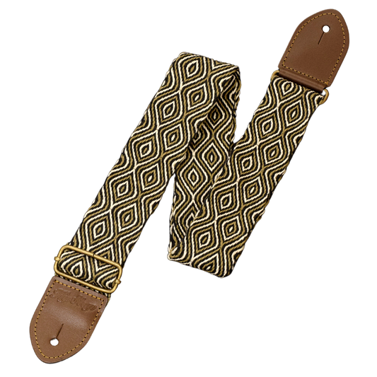 Tenochtitlán Gold Handwoven Vintage Inspired Guitar Strap