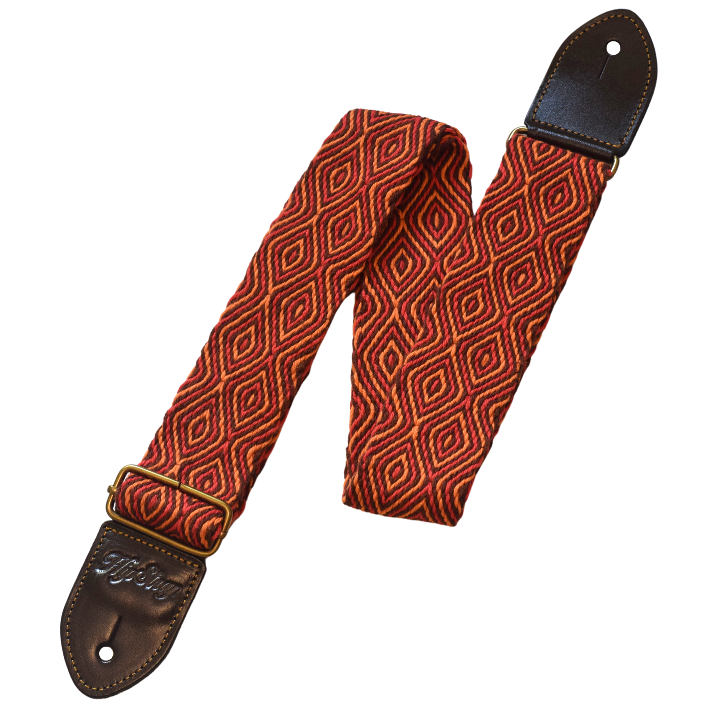 Tenochtitlán Red Handwoven Vintage Inspired Guitar Strap