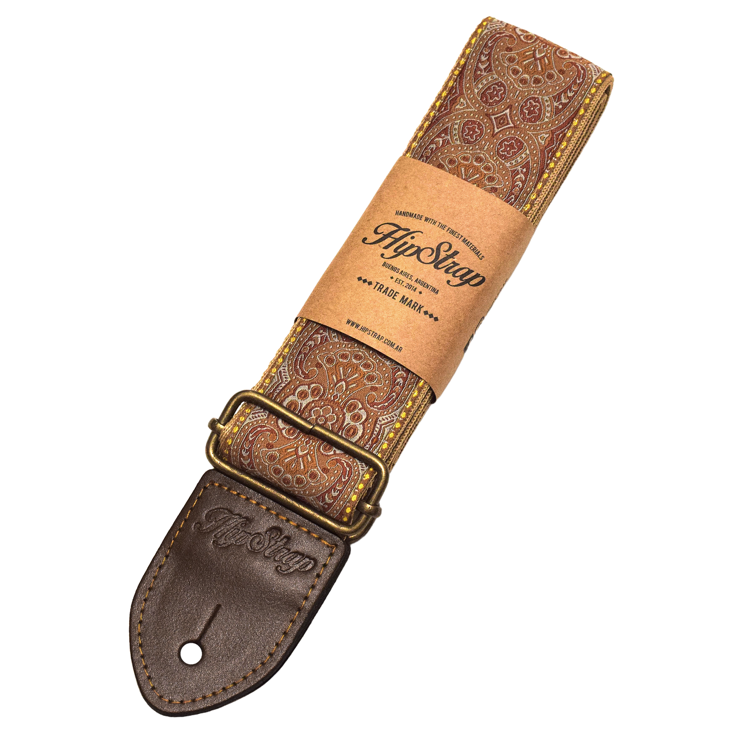 Kashmir Gold Vintage Inspired Guitar Strap