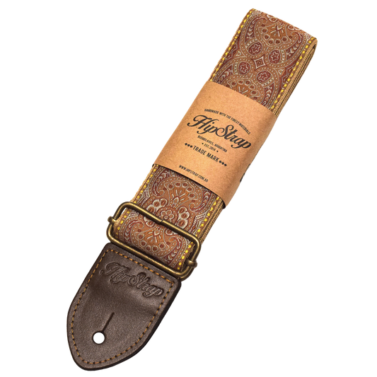 Kashmir Gold Vintage Inspired Guitar Strap