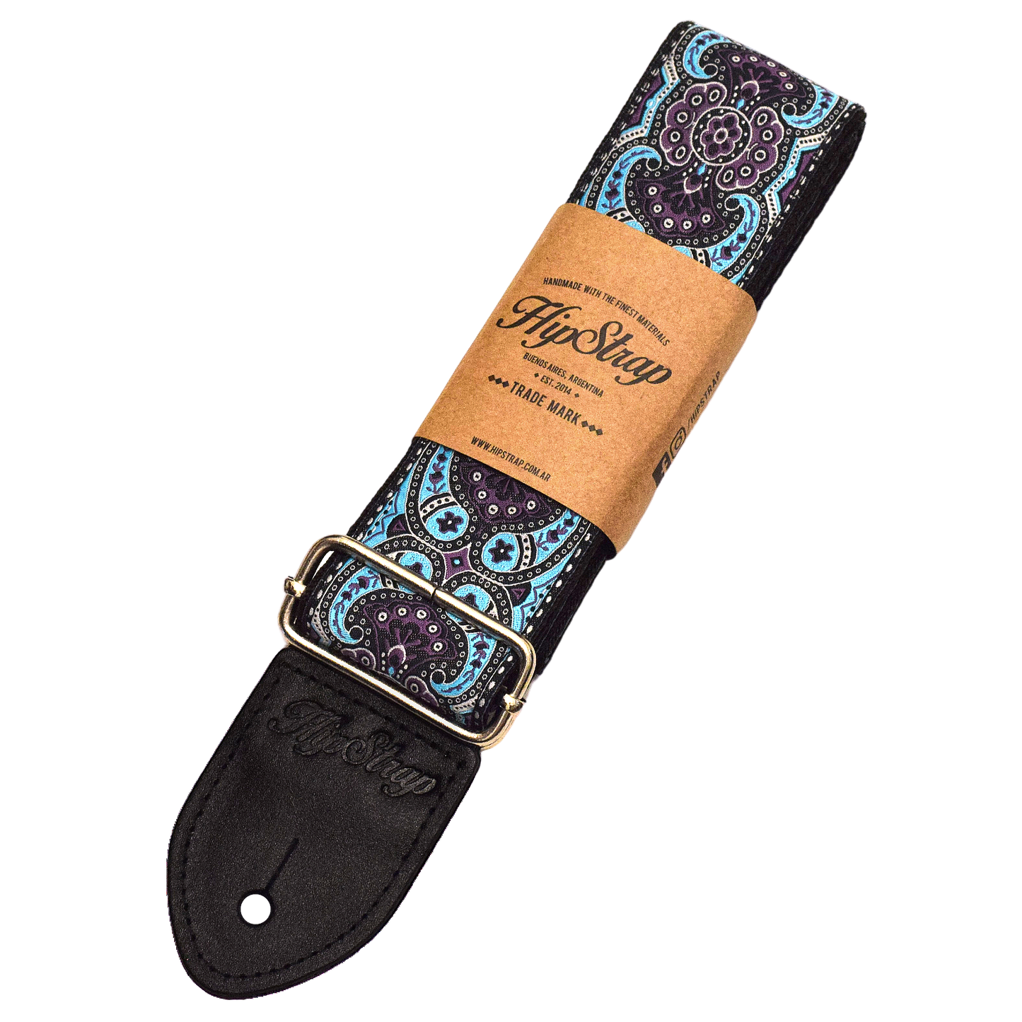 Kashmir Turquoise Vintage Inspired Guitar Strap