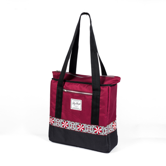 Vinyl Record Tote Bag - Celtic Star Burgundy