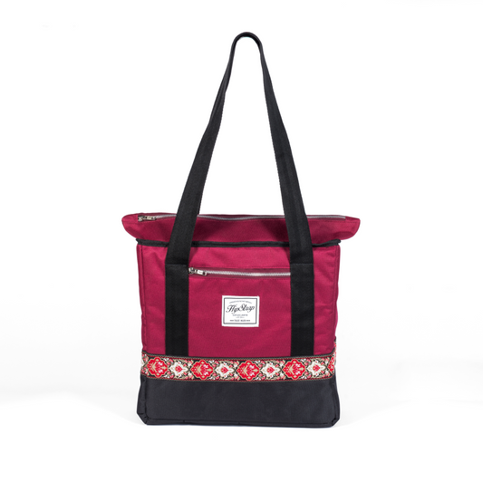 Vinyl Record Tote Bag - Monterey Burgundy