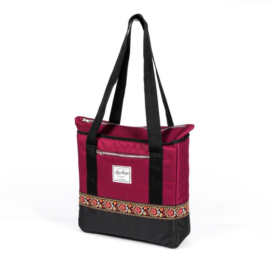 Vinyl Record Tote Bag - Red Haze Burgundy