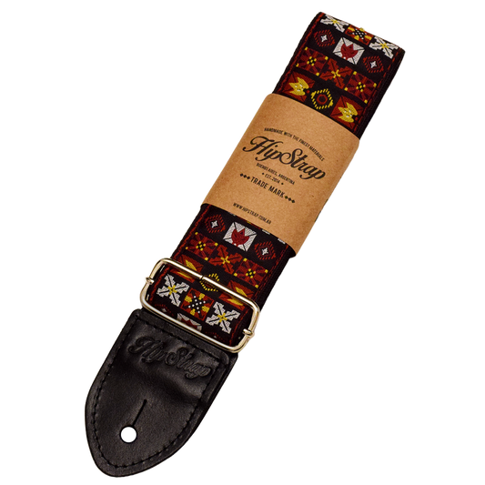 Woodstock Red Vintage Inspired Guitar Strap